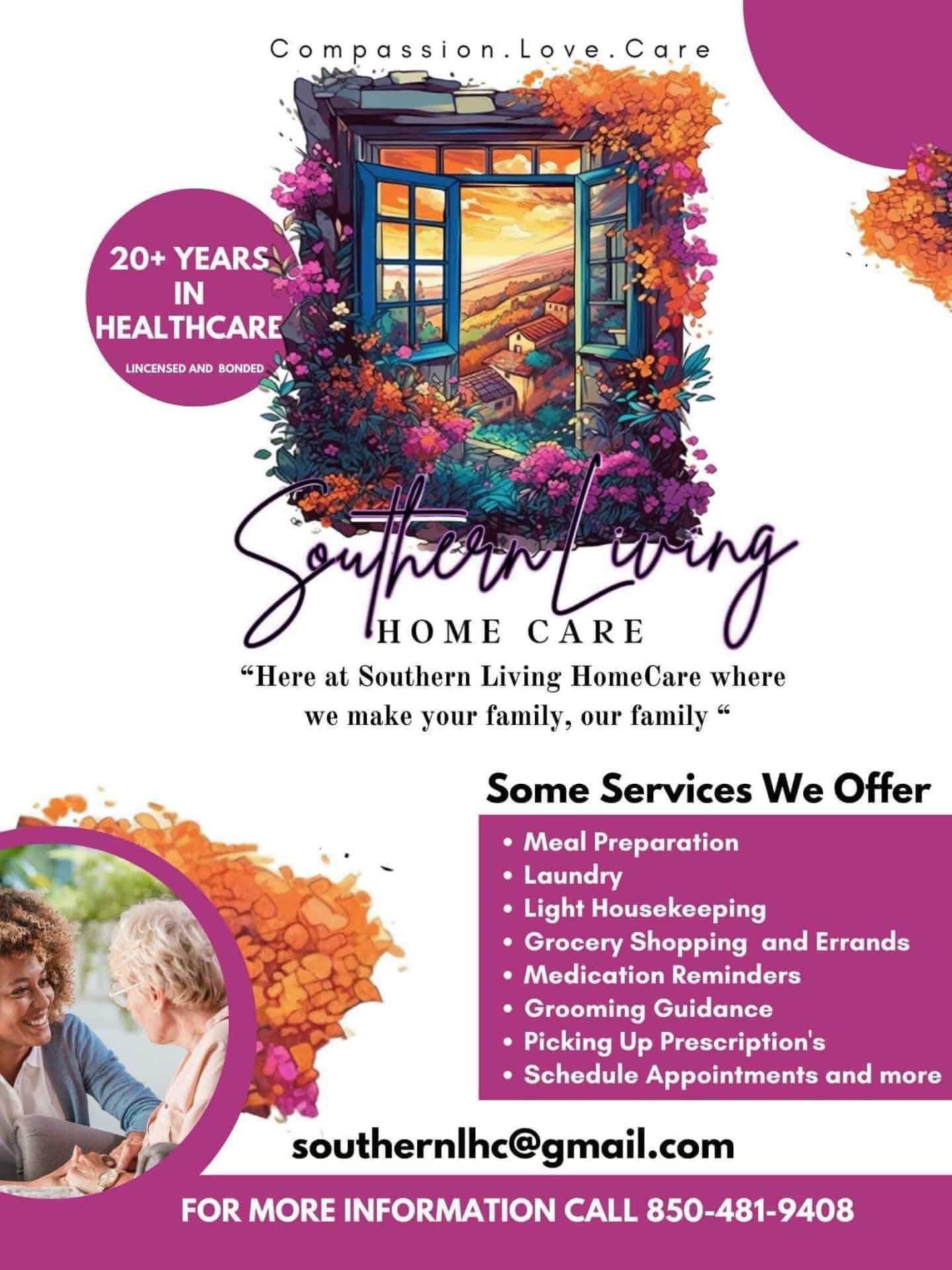 Southern Living Home Care - Healthcare Team & Flyer